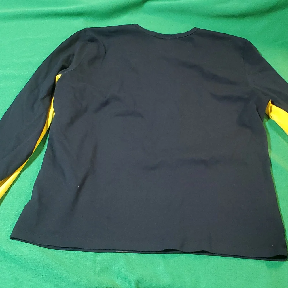 Women's vintage Ralph Lauren black yellow size Large logo long sleeve shirt - Picture 6 of 10